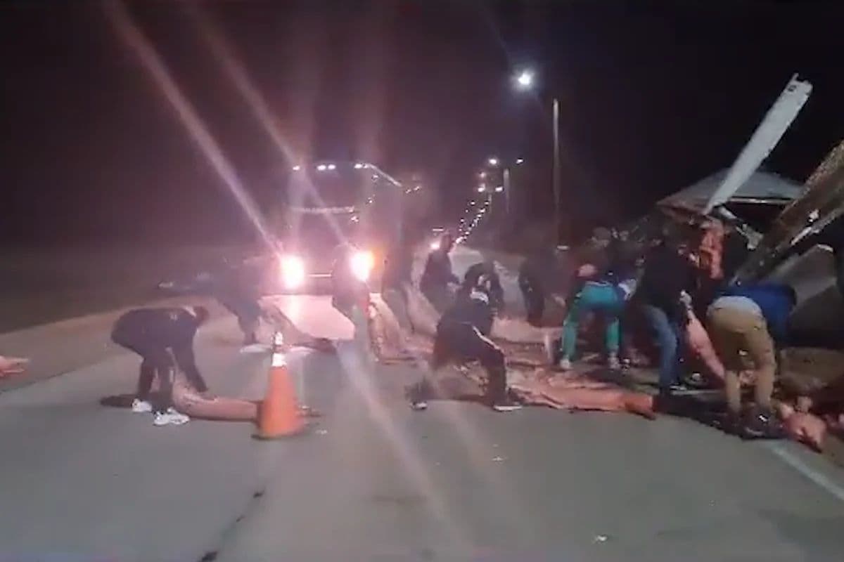 Saqueo: volcó un camión con más de 20 mil kilos de carne y vecinos se llevaron la mercadería